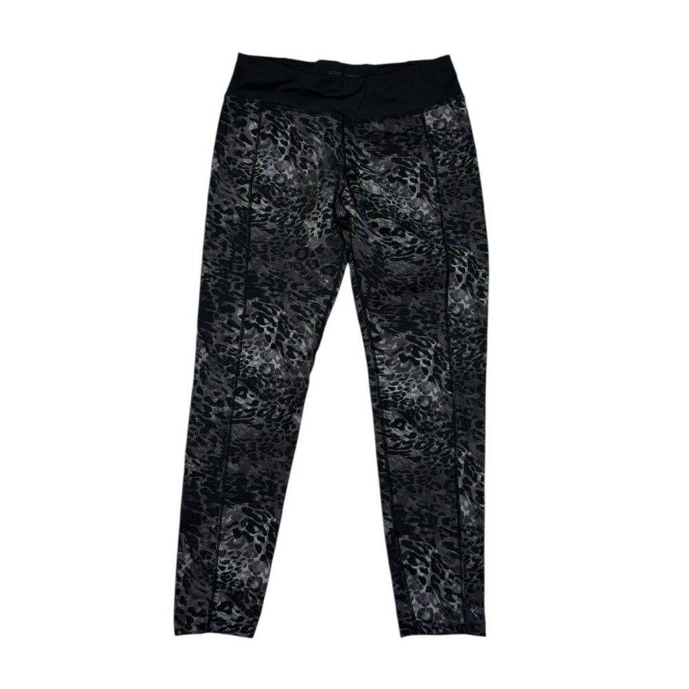 Betsey Johnson Performance Legging Womens M Black Leopard Print Yoga Training